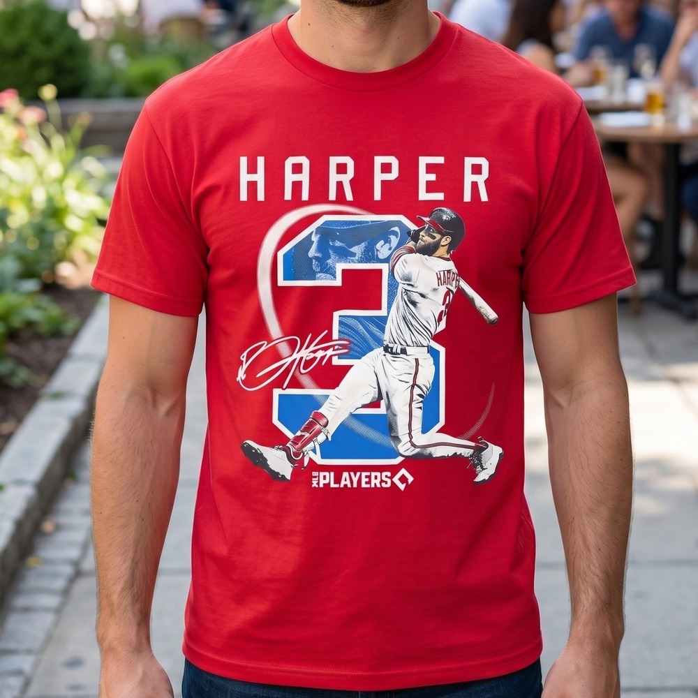 Port & Company Bryce Harper Philadelphia Phillies‎ MLB Red Graphic T-Shirt Mens